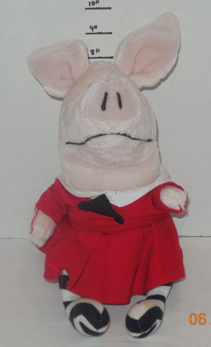Image 0 of 2003 gund olivia pig plush wearing red dress 75100 12