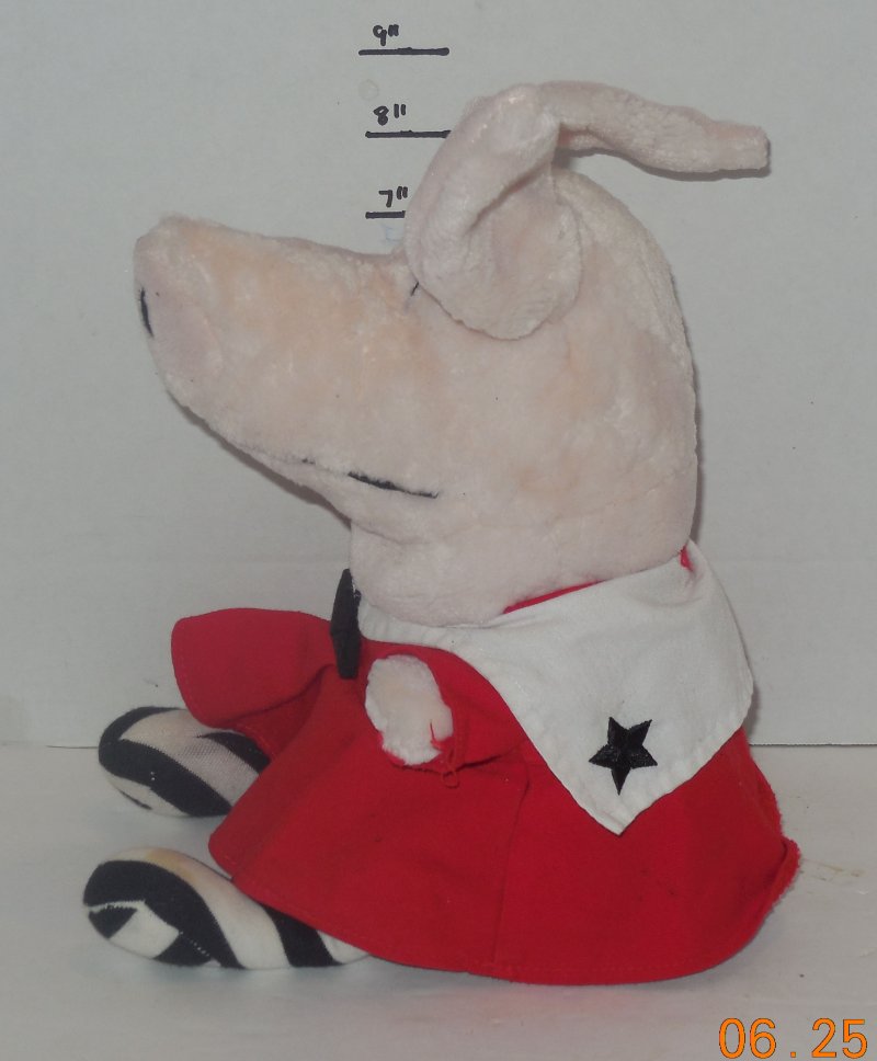 Image 1 of 2003 gund olivia pig plush wearing red dress 75100 12