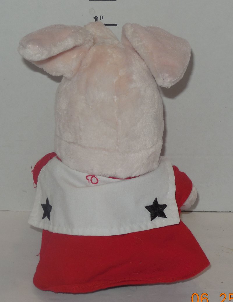 Image 2 of 2003 gund olivia pig plush wearing red dress 75100 12