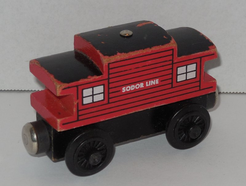 Image 1 of 2003 Gullane Thomas & Friends Wooden SODOR LINE CABOOSE Learning Curve
