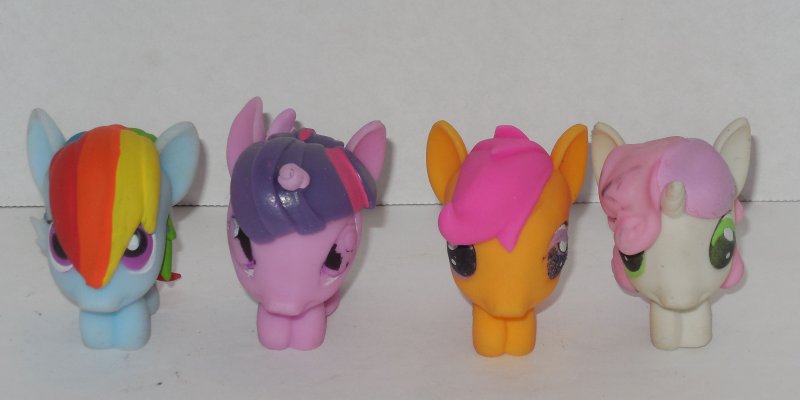 Image 0 of Lot of 4 MY LITTLE PONY MLP Squishy FASHEMS Mini Figures Pinkie Pie Rainbow Dash