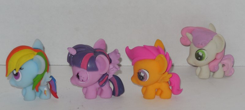 Image 1 of Lot of 4 MY LITTLE PONY MLP Squishy FASHEMS Mini Figures Pinkie Pie Rainbow Dash
