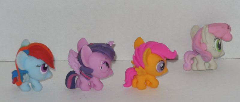 Image 2 of Lot of 4 MY LITTLE PONY MLP Squishy FASHEMS Mini Figures Pinkie Pie Rainbow Dash