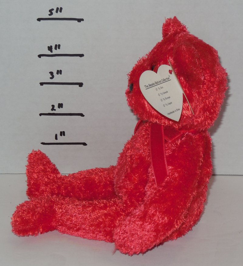 Image 1 of TY SIZZLE Bear Beanie Baby plush toy Red