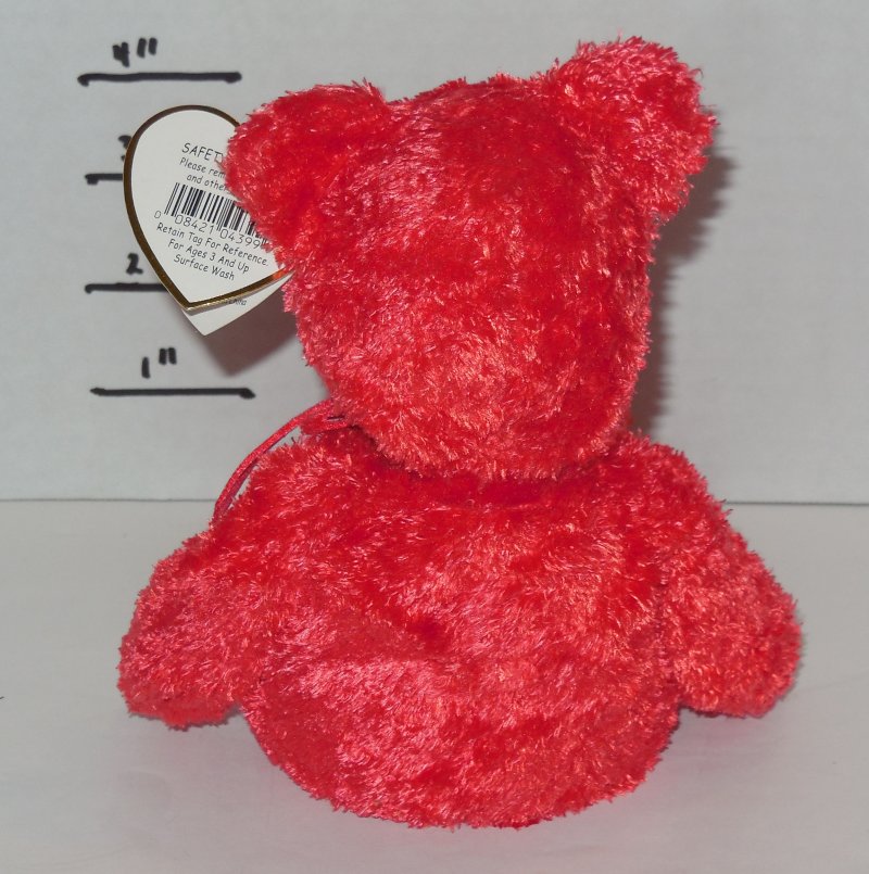 Image 2 of TY SIZZLE Bear Beanie Baby plush toy Red