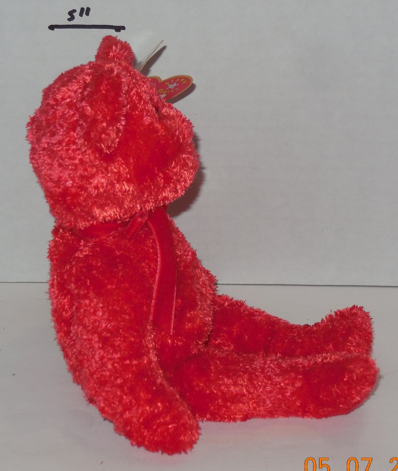 Image 3 of TY SIZZLE Bear Beanie Baby plush toy Red