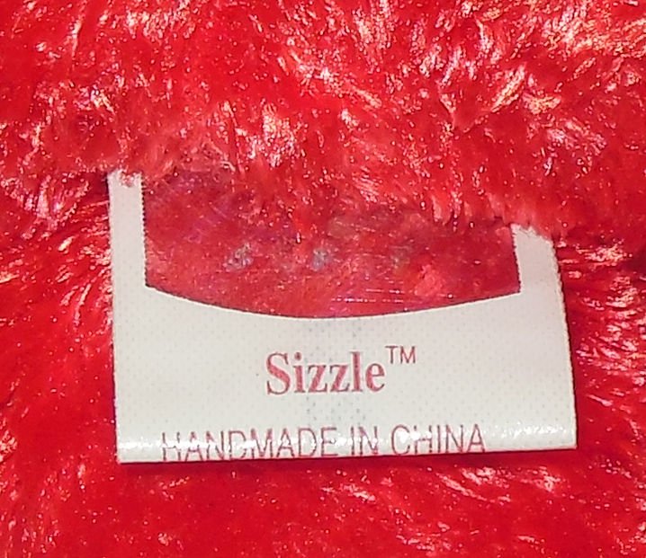 Image 4 of TY SIZZLE Bear Beanie Baby plush toy Red