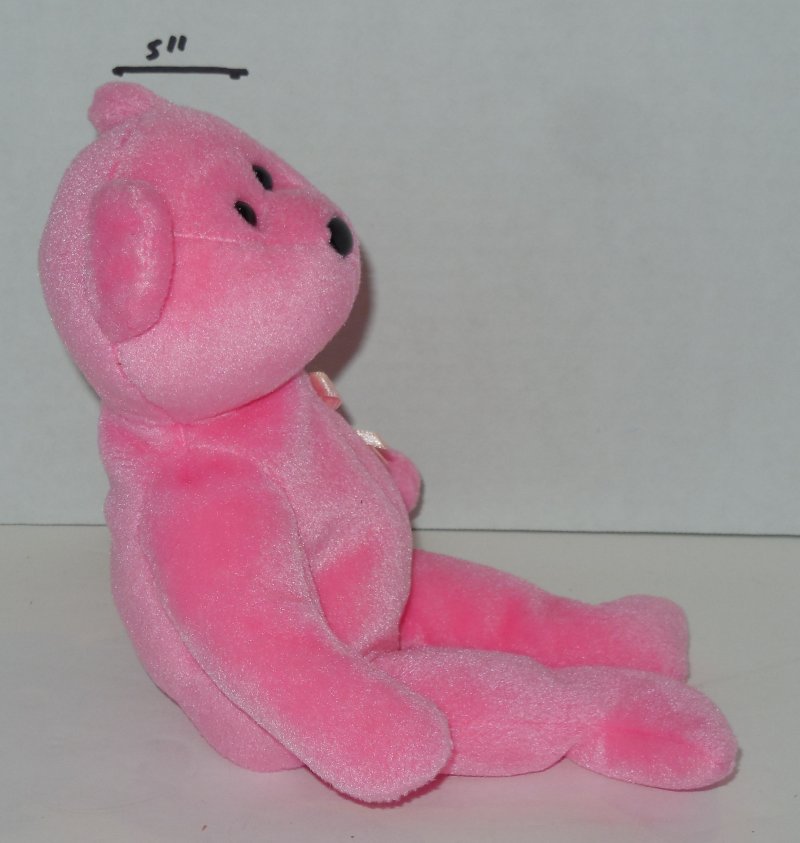 Image 3 of TY AWARE Bear Beanie Baby plush toy Pink Breast Cancer Awareness