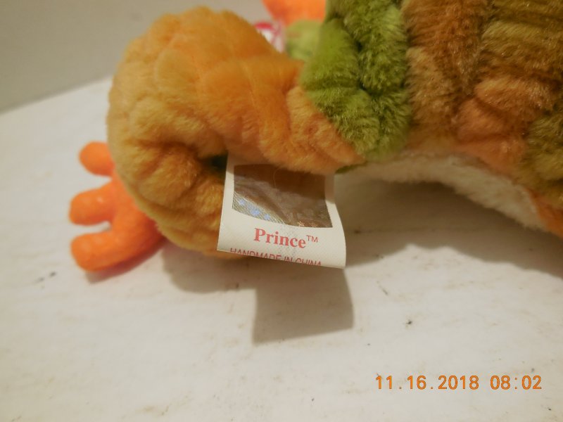 Image 4 of TY 2000 Prince The Frog Beanie Baby plush toy