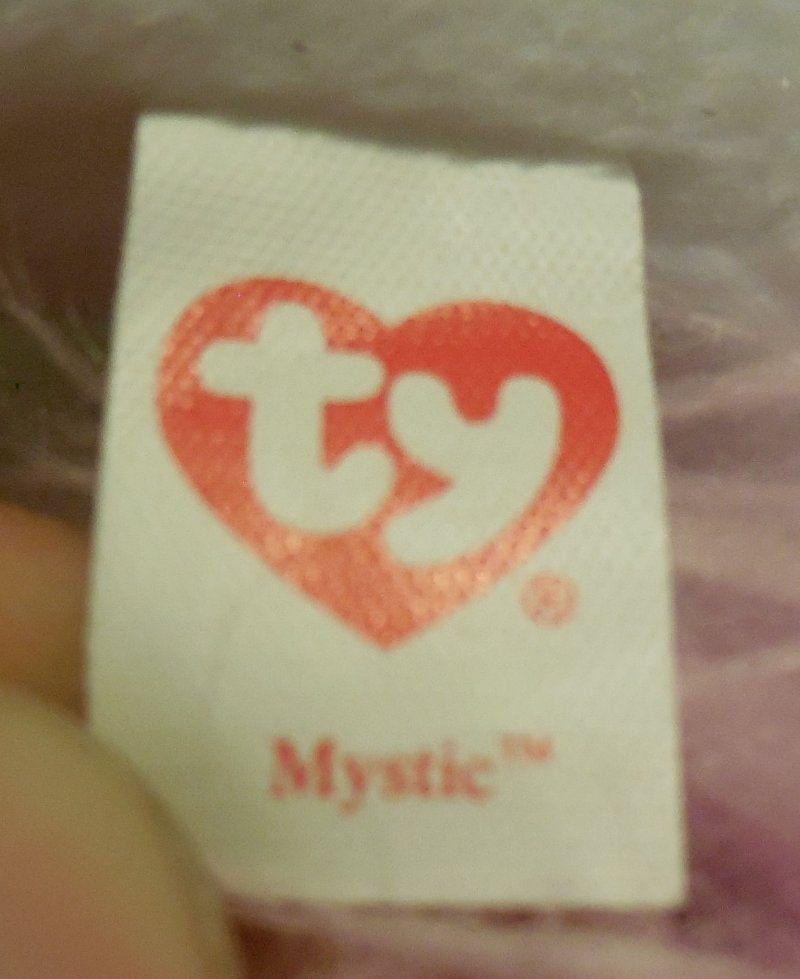 Image 2 of Ty Mystic the Unicorn Beanie Baby plush toy Big Eyes