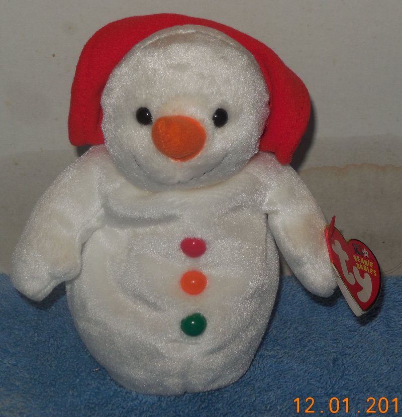 Image 0 of TY Chillin The Snowman Beanie Baby plush toy Christmas Xmas