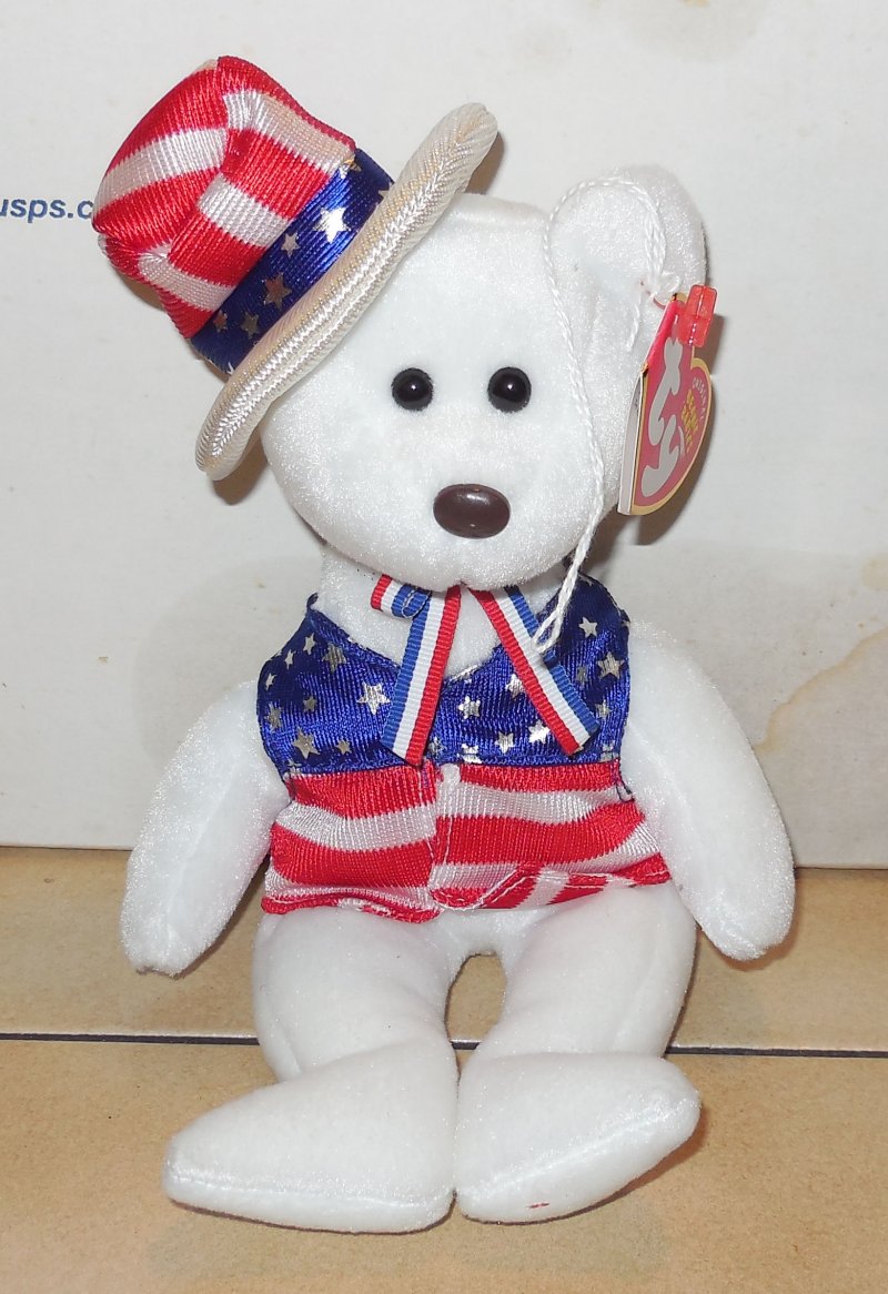 Image 0 of 2003 Ty Sam Patriotic Beanie Bear 6