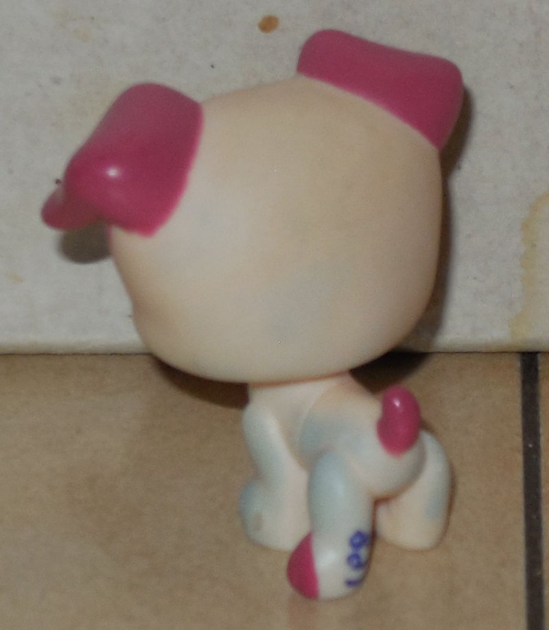Image 1 of Hasbro LITTLEST PET SHOP LPS #1200 Jack Russel White Pink Blue Eyes