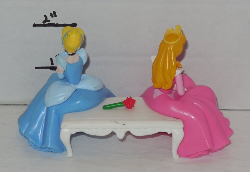 Image 1 of Disney Princess Aurora & Cinderella PVC Figure Cake Topper