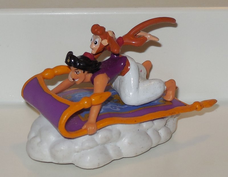 Image 0 of Disney Aladdin And Abu PVC Figure On Carpet and Cloud By Applause VHTF
