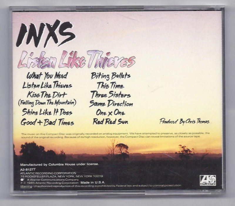 Image 1 of Inxs Listen Like Thieves Music CD