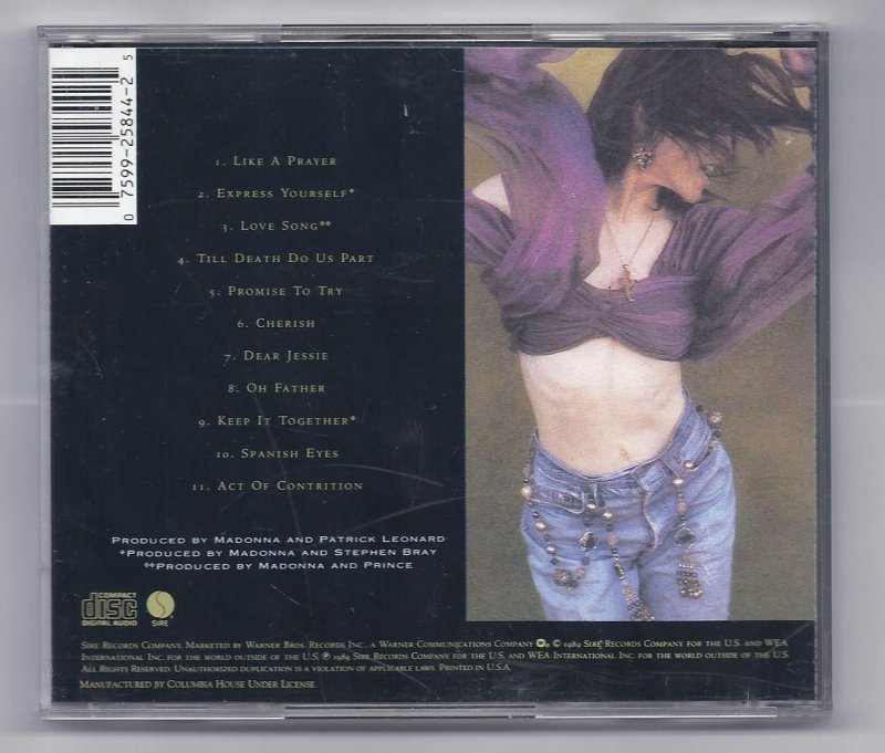 Image 1 of Madonna Like a Prayer Music CD