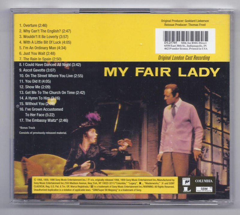 Image 1 of My Fair Lady original Broadway musical Cast Recording Music CD