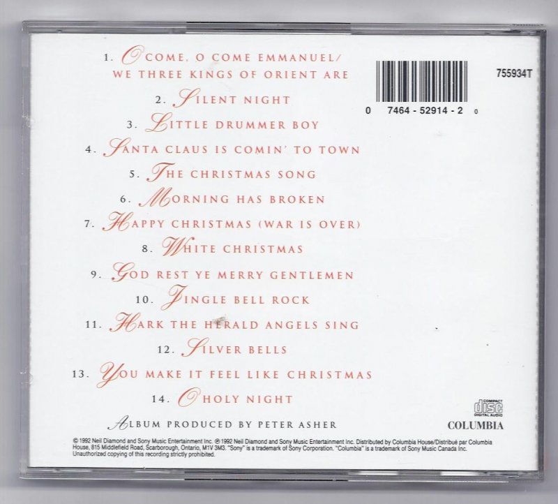 Image 1 of Neil Diamond The Christmas Album Music CD