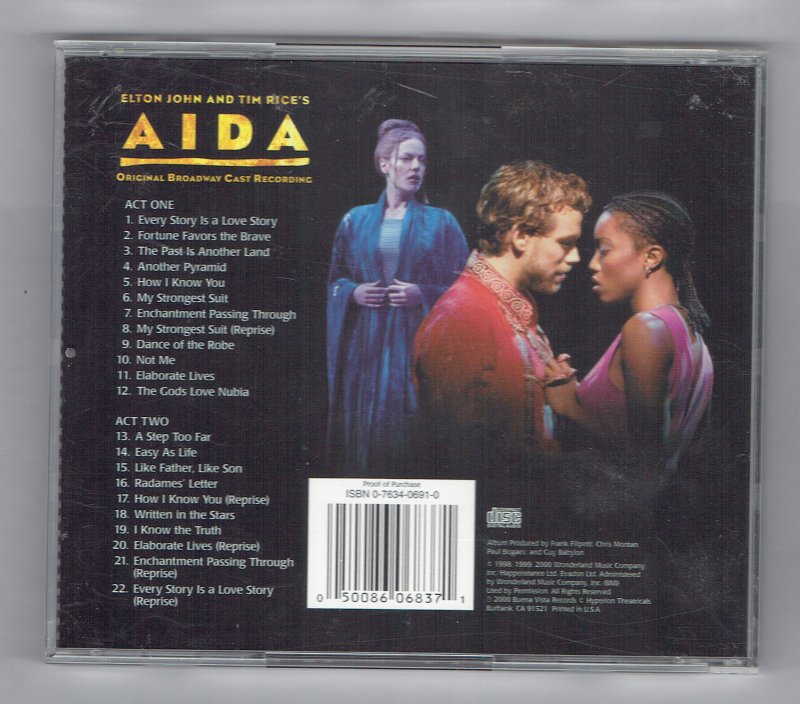 Image 1 of Aida Original Broadway Cast Recording Music CD