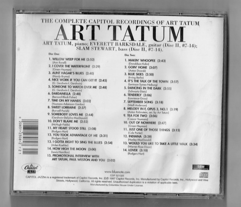 Image 1 of art Tatum the complete capitol recordings Music CD