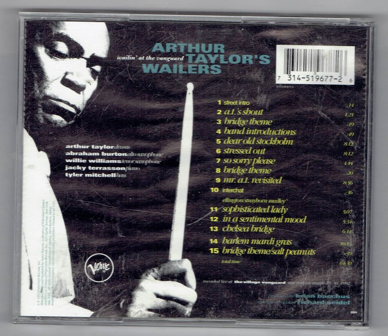 Image 1 of Arthur Taylors Wailers Wailin at the Vanguard Music CD