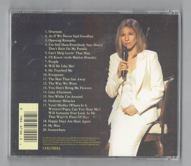 Image 1 of Barbra Streisand The Concert Recorded Live at Madison Square Garden Music CD