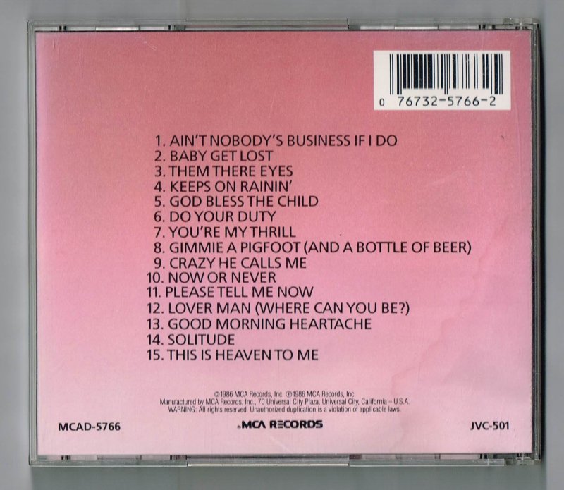 Image 1 of billie holiday from the original decca Masters Music CD