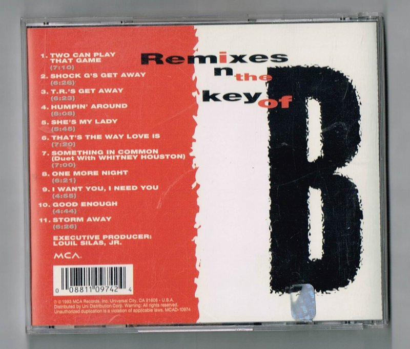 Image 1 of bobby Brown remixes in the key of B Music CD