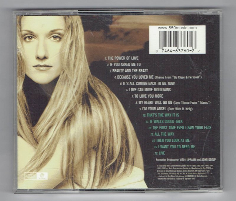 Image 1 of Celine Dion Greatest Hits all the way a decade of song Music CD
