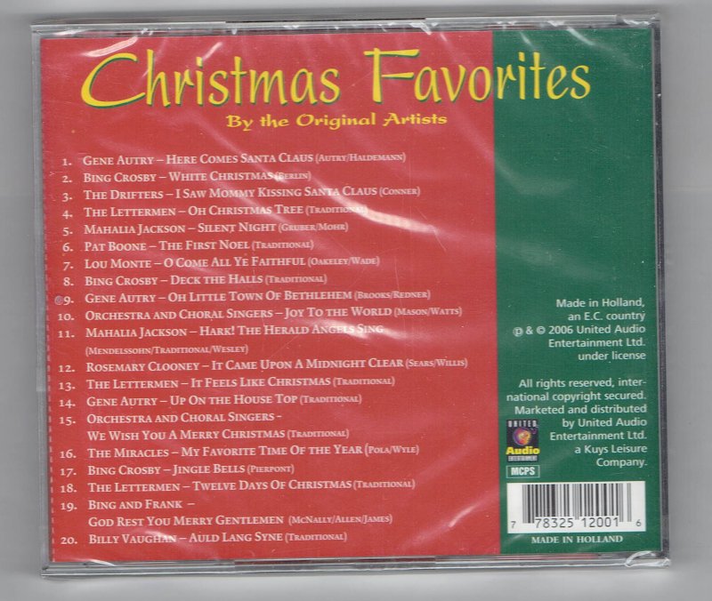 Image 1 of Christmas Favorites by the original Artists Music CD