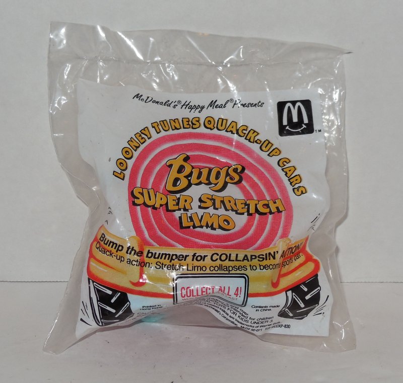 Image 0 of 1992 McDonalds Happy Meal Toy Looney Tunes Quack Up Cars Bugs Super Stretch Limo