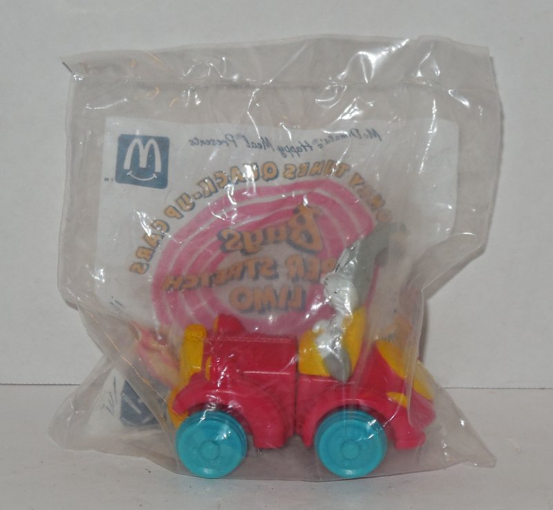 Image 1 of 1992 McDonalds Happy Meal Toy Looney Tunes Quack Up Cars Bugs Super Stretch Limo