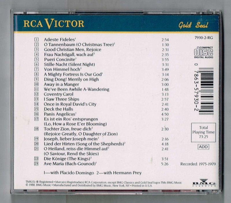 Image 1 of Christmas with the Vienna Choir Boys Hermann Prey placido Domingo Music CD