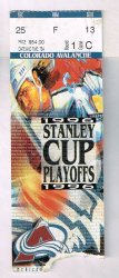 1996 NHL Playoffs Ticket Stub Canucks @ Avalanche Game 5 Western Quarterfinals