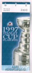 1997 NHL Playoffs Ticket Stub Red Wings @ Avalanche Game 5 Western Finals