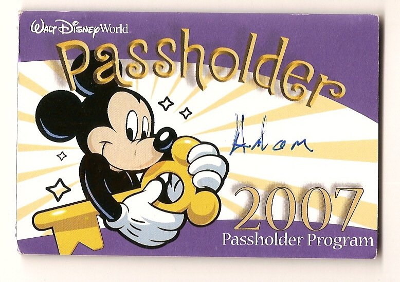 walt disney world ticket pass holder #2 2007