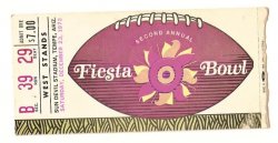 1972 FIESTA BOWL Ticket Stub Arizona State Vs Missouri