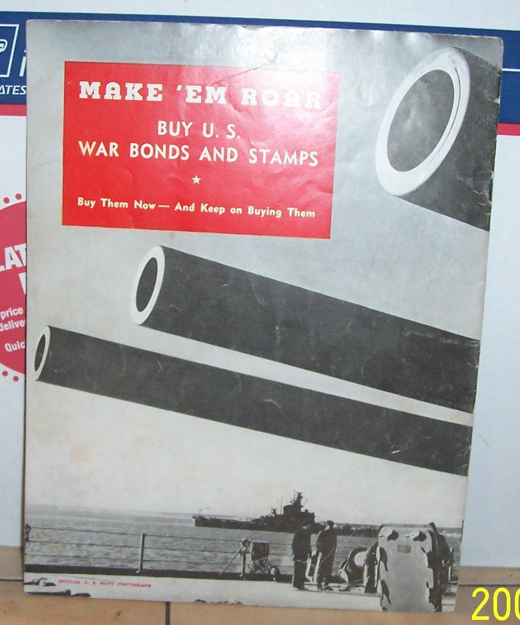 Back cover of 1944 Ice Follies program WWII advertisement buy US war bonds navy guns