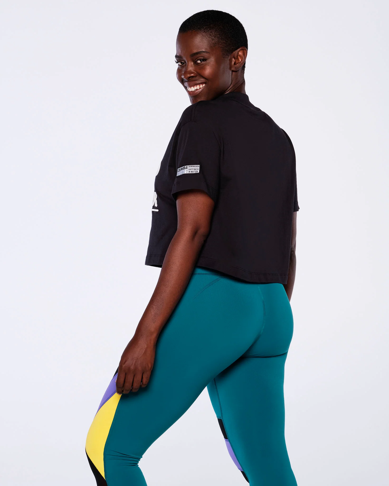 Zumba The World Is Our Dance Floor Crop Top - Bold Black