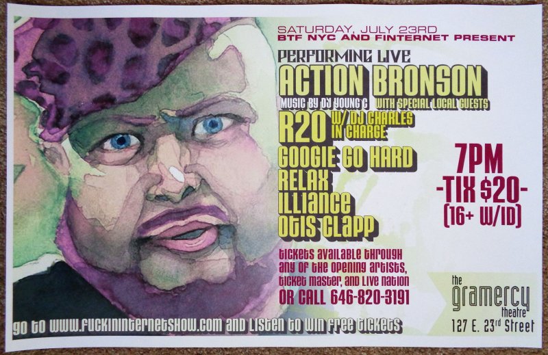 Image 0 of ACTION BRONSON 2011 Gig POSTER New York City Concert