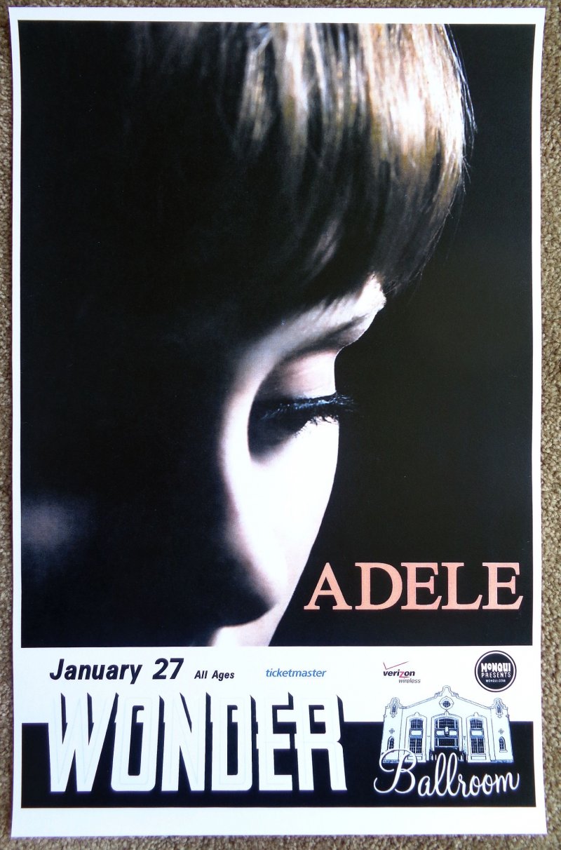 ADELE 2009 Gig POSTER Portland Oregon Laurie Blue Adkins Concert 