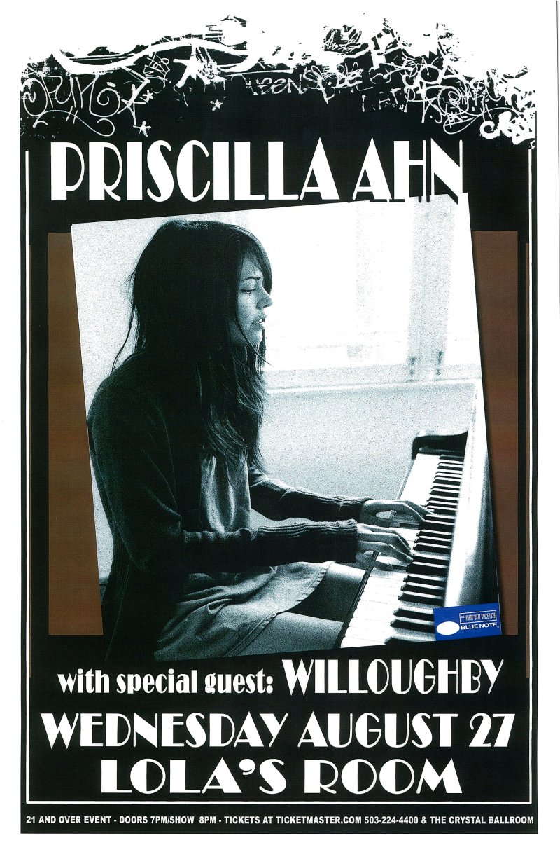 Ahn PRISCILLA AHN 2008 Gig POSTER Portland Oregon Concert