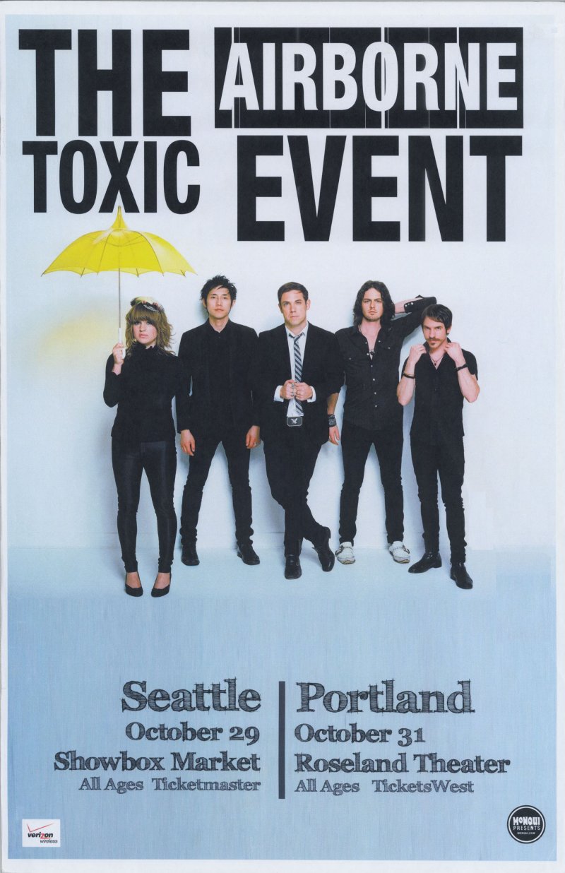 Image 0 of AIRBORNE TOXIC EVENT 2009 Gig POSTER Seattle & Portland Oregon Concert