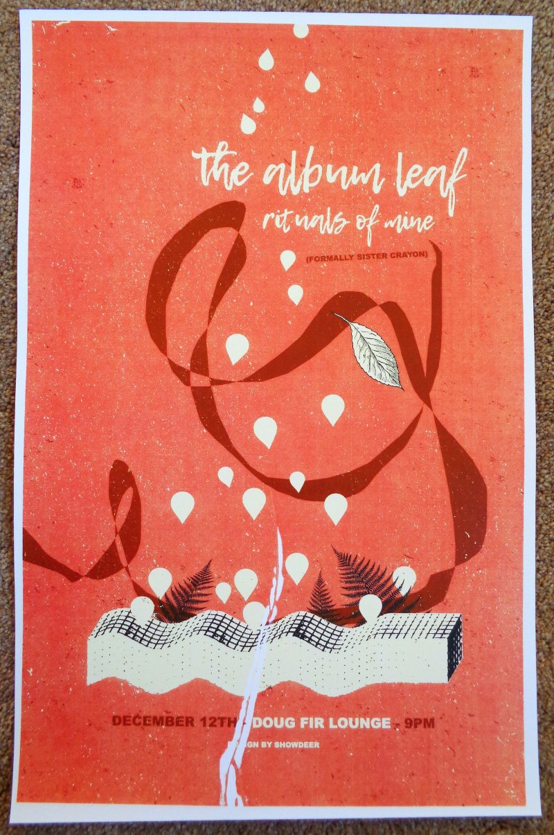 ALBUM LEAF 2016 Gig POSTER Portland Oregon Concert Jimmy LaValle