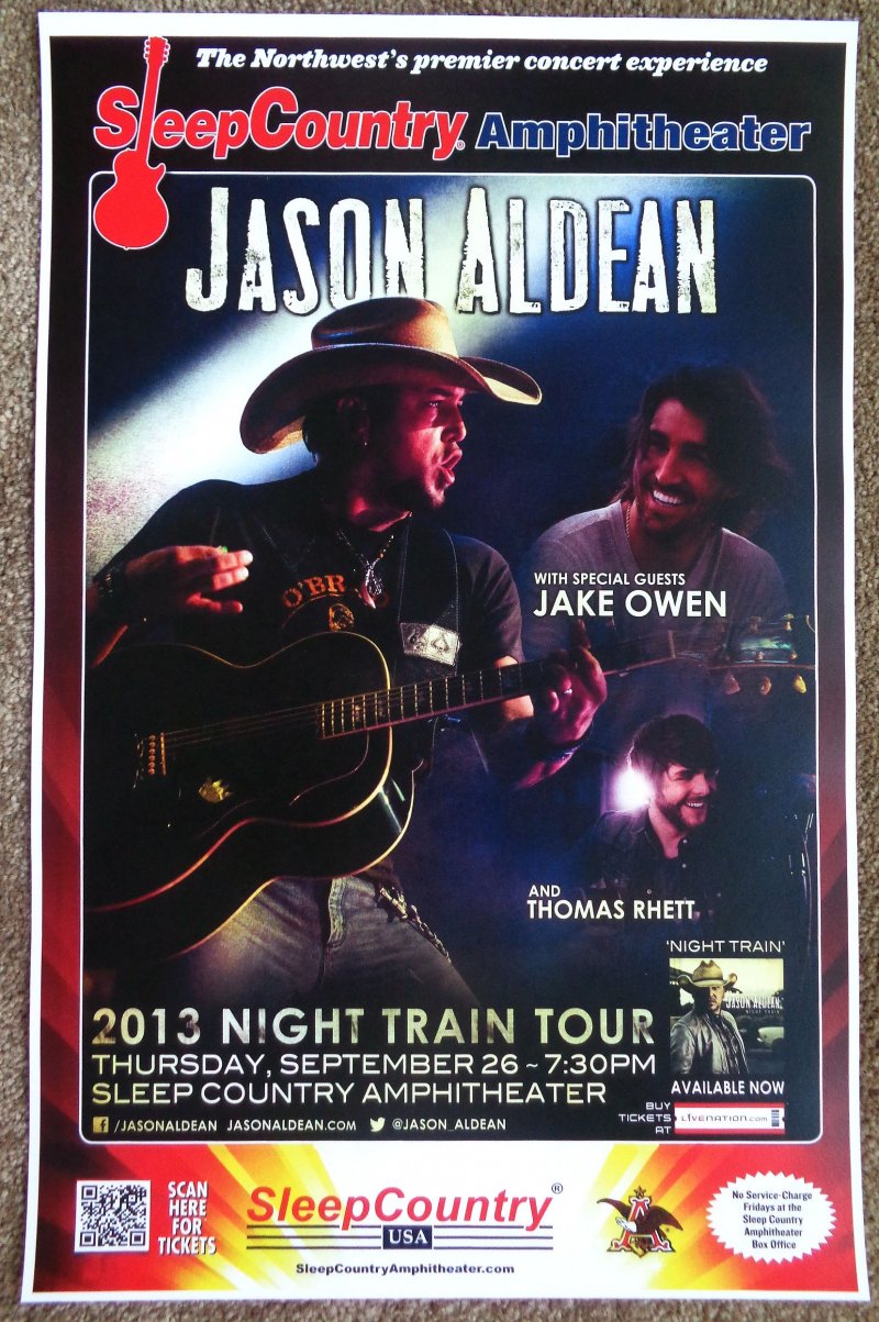 Image 0 of Aldean JASON ALDEAN / JAKE OWEN / THOMAS RHETT Gig POSTER 13 Washington Concert