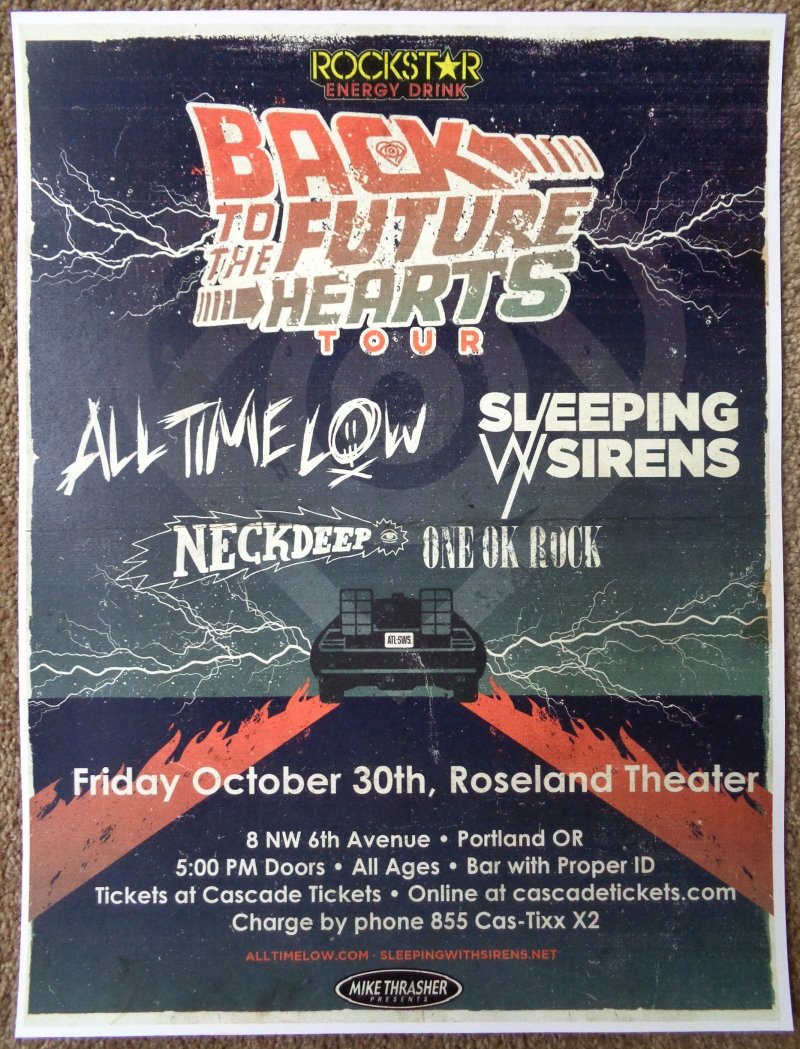 Image 0 of ALL TIME LOW 2015 Gig POSTER Portland Oregon Concert