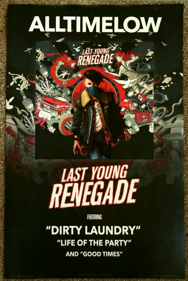 Image 0 of ALL TIME LOW Album POSTER Last Young Renegade 2-Sided 11x17