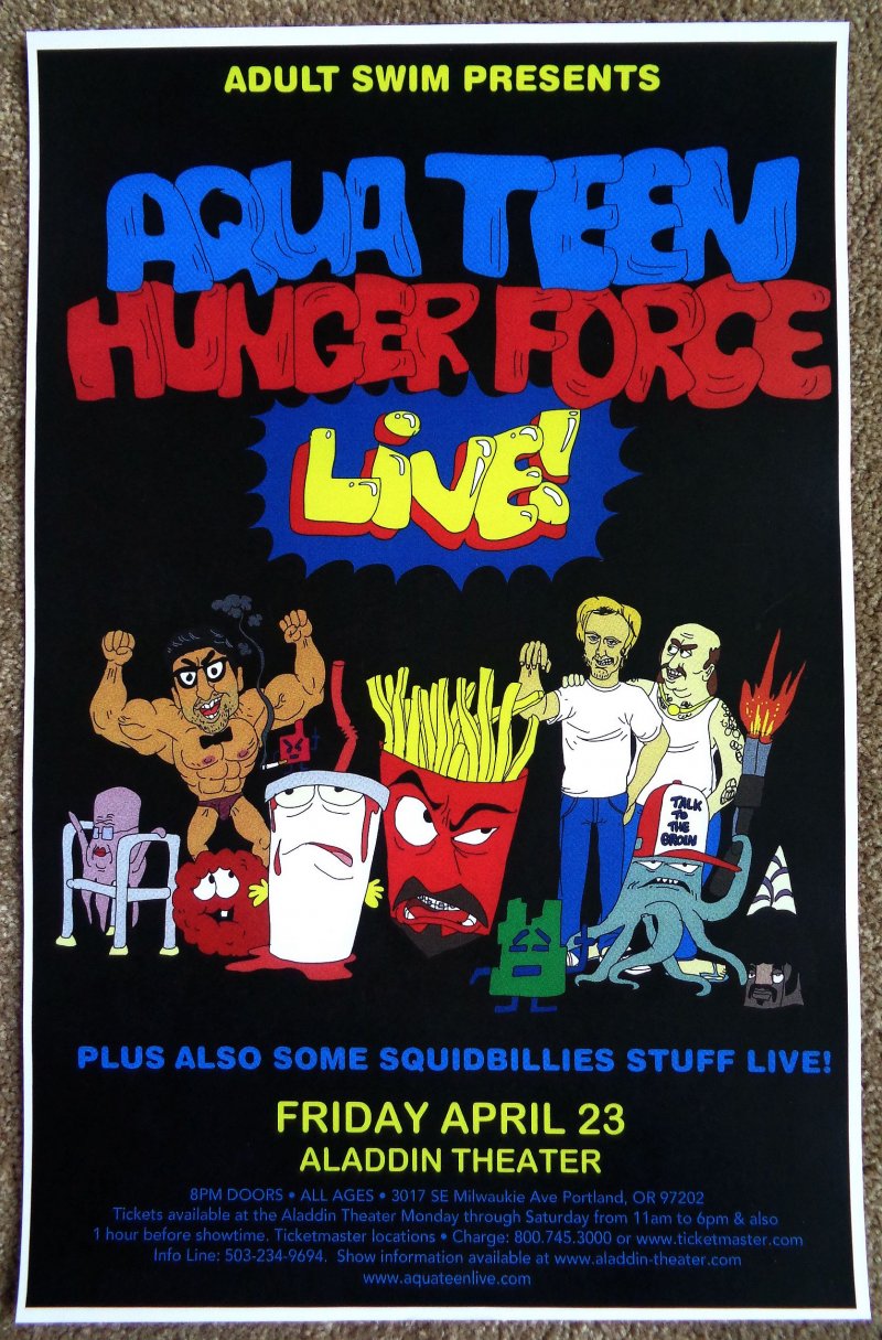 Image 0 of AQUA TEEN HUNGER FORCE POSTER Adult Swim Portland Oregon 2010 Gig Concert