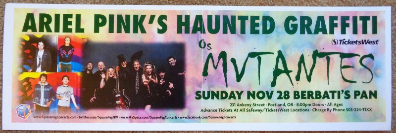 Image 0 of ARIEL PINK Haunted Graffiti & OS MUTANTES POSTER Oregon 2010 Gig Concert 17x5